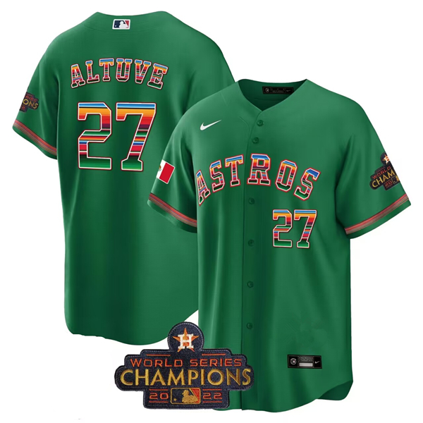 Men's Houston Astros #27 Jose Altuve Green Mexico Texas Cool Base Stitched Baseball Jersey Men's Houston Astros #27 Jose Altuve Green Mexico Texas Cool Base Stitched Baseball Jersey